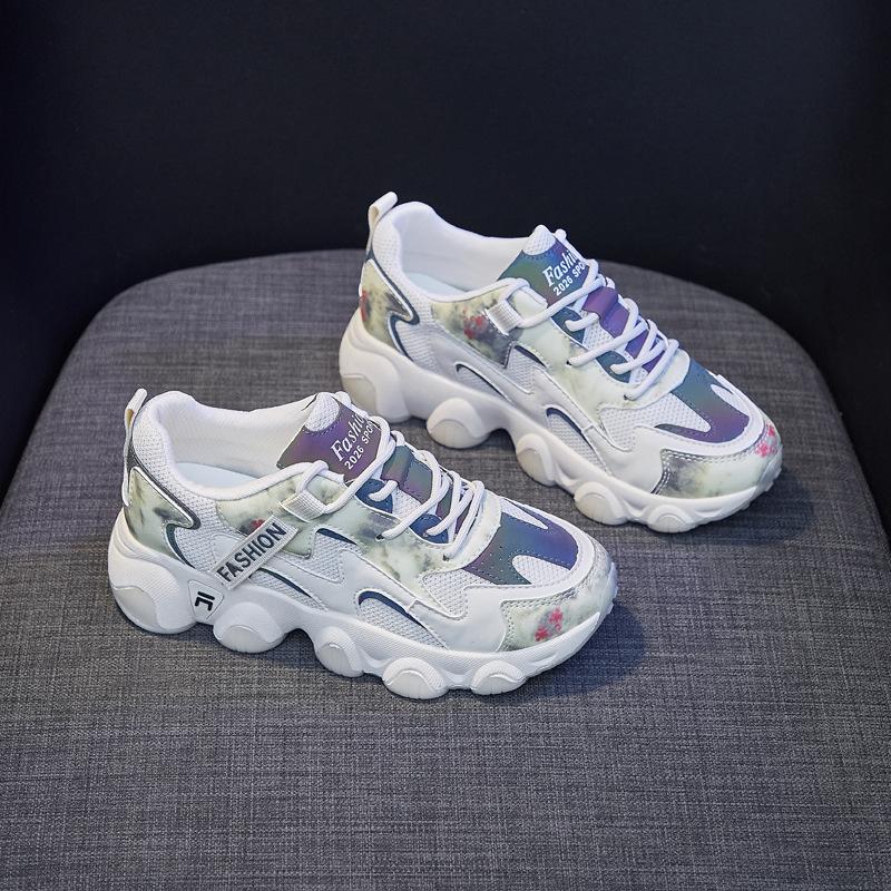 Новые модные светящиеся кроссовки женские спортивные туфли на толстой подошве удобные ночные кроссовки