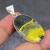 Natural Bumble Bee Jasper 925 Sterling Silver Jewelry Pendant 1.81" R9v75