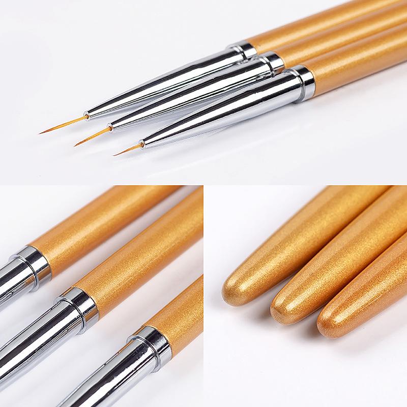 Набор из 3 кистей для дизайна ногтей French Stripe Liner, 3D-наконечники, ручка для рисования своими руками, кисти для УФ-геля, ручка для рисования, маникюрные инструменты для салона