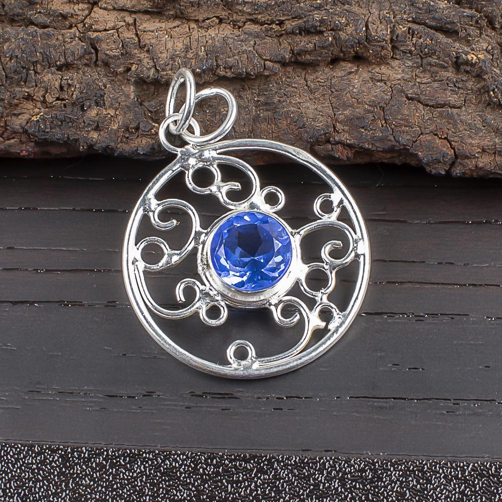 Swiss Blue Topaz Pendant Gemstone, 925 Solid Sterling Silver Pendant Jewelry, Handmade Pendant, Silver Jewelry For Gift