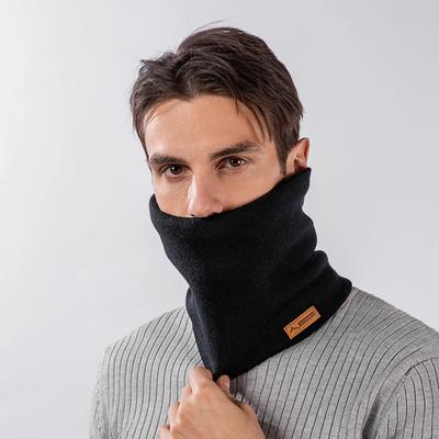 Мужская и женская модная зимняя теплая флисовая шейная повязка унисекс универсальная однотонная защитная маска для лица для катания на лыжах вязаная шерстяная повязка на шею