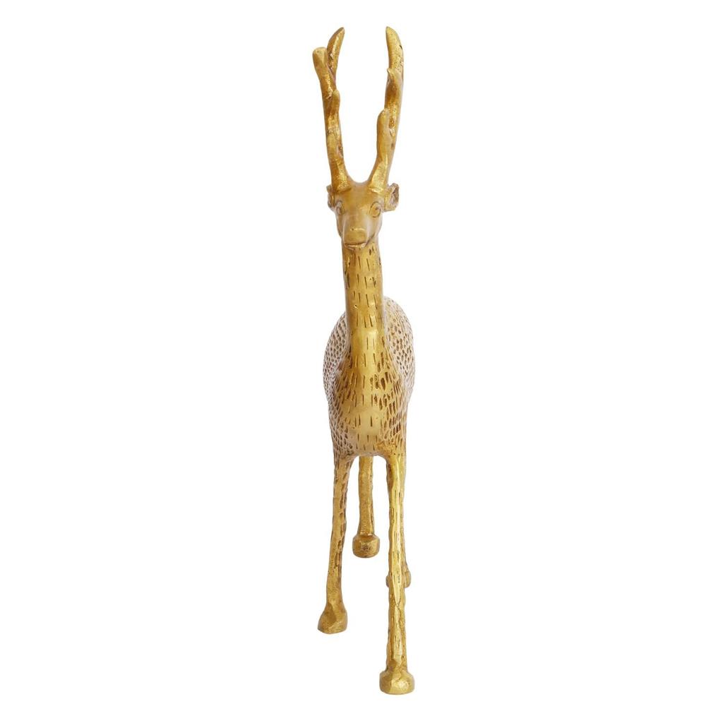 Brass Standing Deer Statue God Home Decor Murti Idol for Home Temple Puja Office Shop Counter Decorative Showpiece Vastu and Return Gift 9 Inches