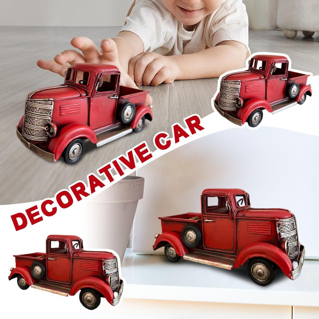 Truck Decorations Retro Style Pickup Wrought Iron Truck Garden Decoration Truck Flower Pot Home Furnishings