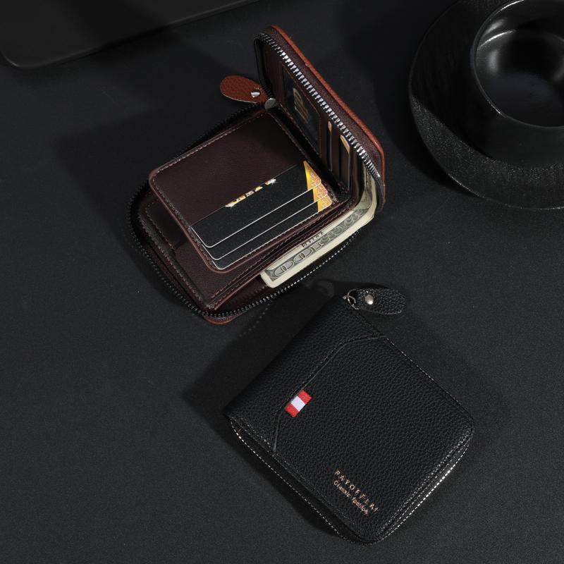 Premium Vintage Leather Wallet for Men - Secure Credit Card Holder & Coin Purse -Commute Essential with Durable PU Leather
