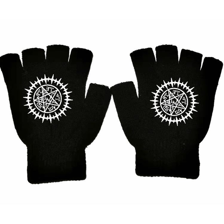 Наруто Саске Какаши Аниме Онлайн Игра Периферийные Перчатки Полупальцевые Хлопок Теплые Осенние и Зимние Студенты