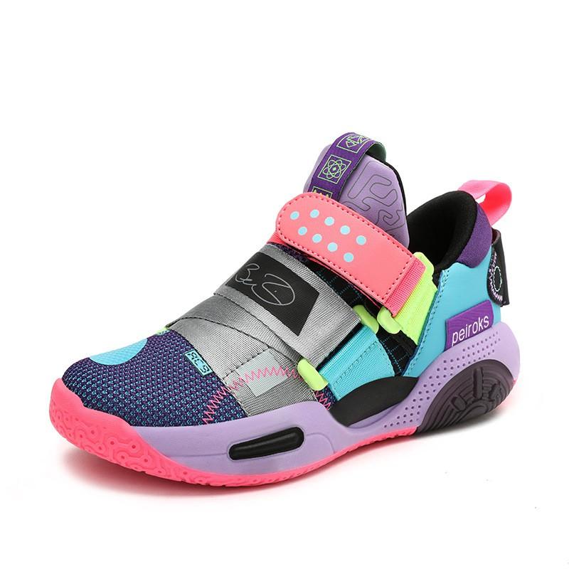 Kids Basketball Shoes Boys Girls Youth Sports Training Lightweight Breathable Mesh Upper Non-Slip Sole