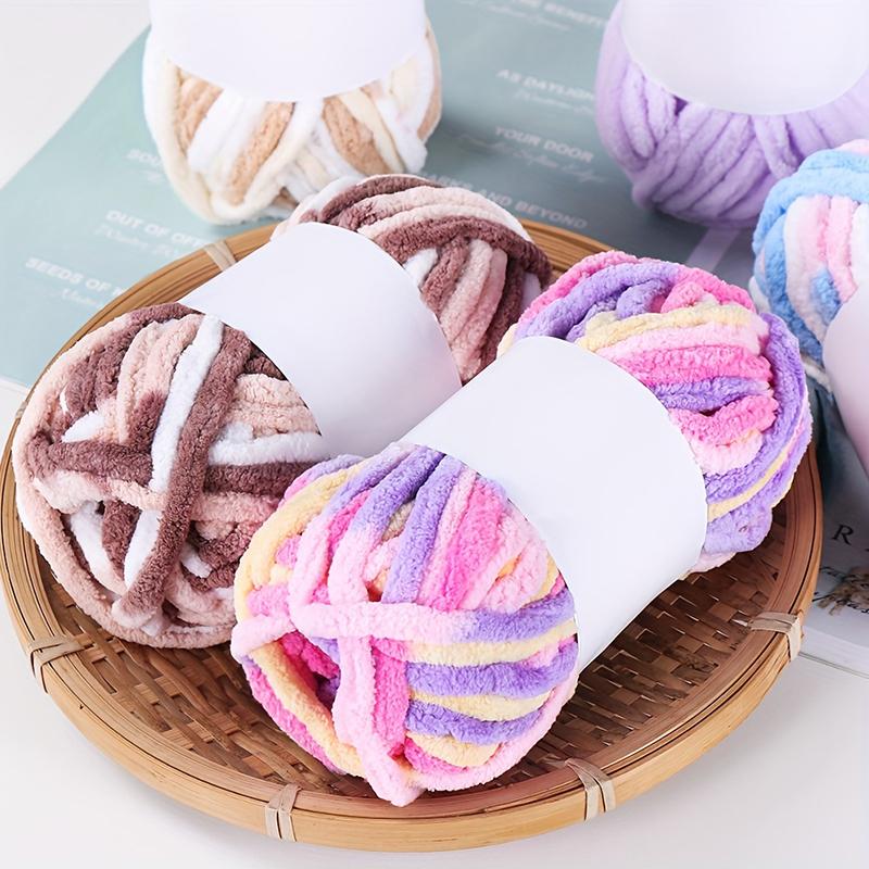 50g/ball Ice Strip Thread Yarn Colorful Coarse Wool Thread Chenille Thick Yarn for Hand Knitting DIY Crochet Scarf Hat Bib