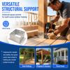 Square Rectangular Square Tube Fixed Base Silver Post Base Bracket  Wall