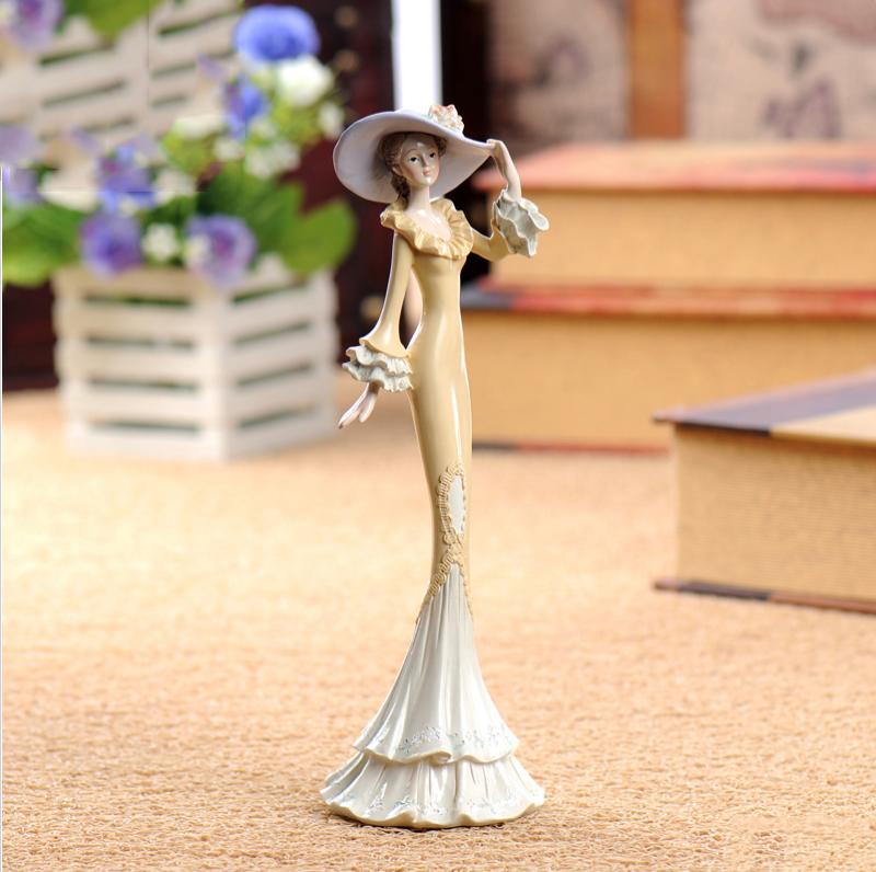 Европейские смоляные статуэтки викторианской девушки, аксессуары, украшения для дома, гостиной, рабочего стола, фигурки, офисная настольная скульптура, украшения