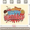 2D Fast Food Happy Birthday Backdrop Kids Party Background