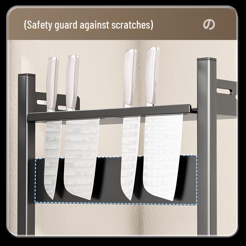 miflame 2-Tier Kitchen Countertop Spice Rack with Knife Holder
