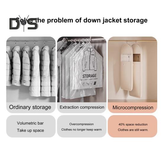 1/3 шт. Подвесные сумки для одежды с самокомпрессионной молнией большой емкости, пылезащитные, экономящие место сумки для одежды