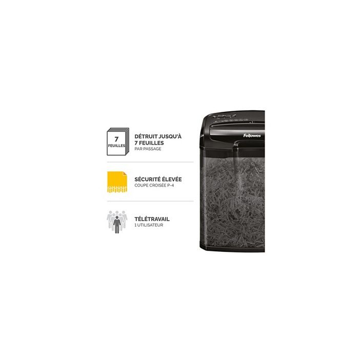 Paper Shredder - Fellowes - M-7Cm - Cross-cut - 4 X 35 Mm - P-4, T-4