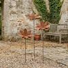 Cast Iron Flower Garden Stake Weathered Rust Finish Flower Yard Art Decor Rustic Plant Stakes  Yard