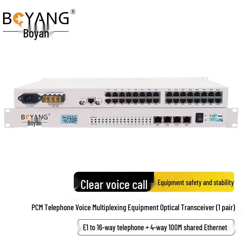 BOYANG Rack-Mount E1 PCM Voice & Ethernet Multiplexer