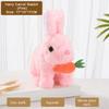Electric Plush Rabbit Toy Walking Jumping Squeaking Tail Wagging Stuffed Bunny Doll Interactive Plush Toy For Kid Gift