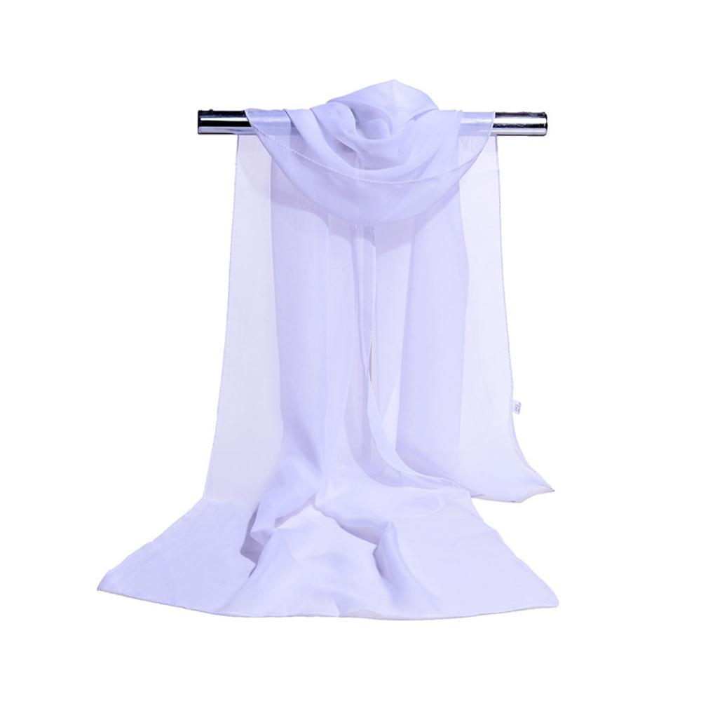 Однотонный Шарф-Палантин Для Женщин Сток На Шею Тонкий Женский Шифоновый