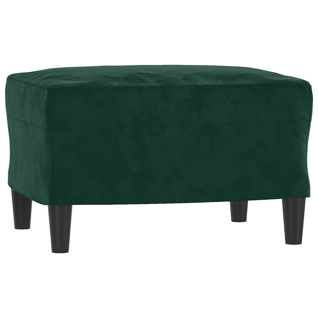3 Piece Velvet Sofa Set with Cushions Dark Green