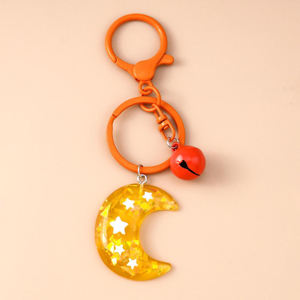 Cute Resin Star Moon Keychain Women Girls Key Ring Pendants for Handbag Decor DIY Key Chain Jewelry Gift