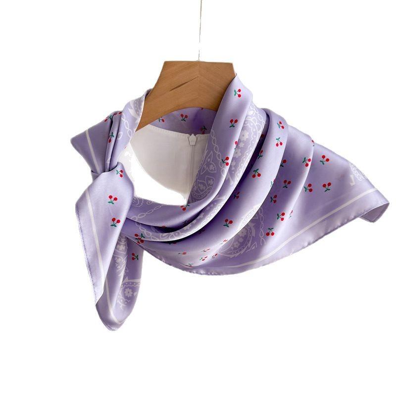 Cashew Flower Printing Imitation Silk Scarf Square Scarf High-End Shawl Versatile Neck Small Square Scarf Headscarf