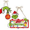 Yousheng Christmas Door Sign Fade-Resistant Elf Pattern Festive Hanging Sign for Xmas Holiday Party Supplies