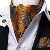 Mens Ascot Tie Set Paisley Cravats Red Black Blue Gold Pink Silk Vintage Scarf