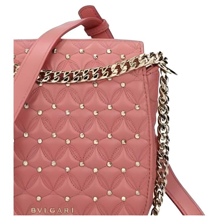 BVLGARI Cow Leather Shoulder Bag, Crossbody Bag Mini Women's Pink 285430