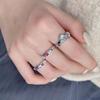 Heart Design Elegant Adjustable Copper Ring For Women With Stylish Colorful Stones Zirconia