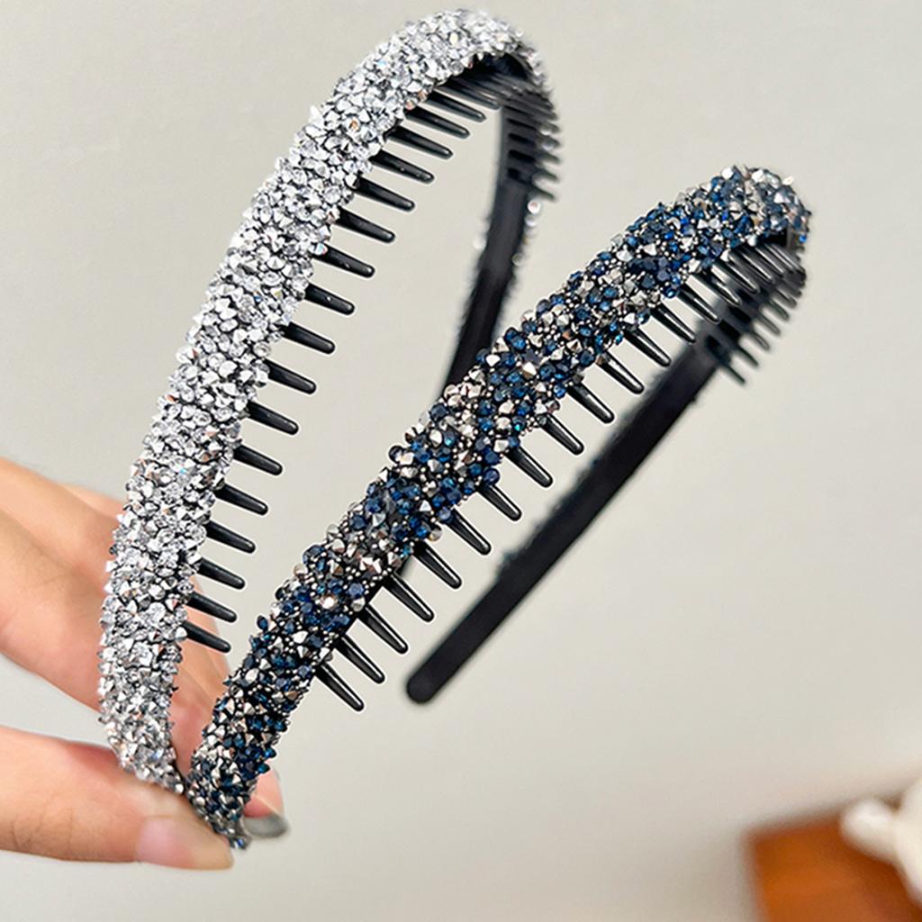 Повязка на голову со стразами, нескользящая, с хрустальными зубцами, повязка на голову, модная повязка на голову для женщин и девочек, для ежедневного использования