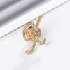 High-Precision Electroplated Vintage Alloy Brooch with Rhinestones