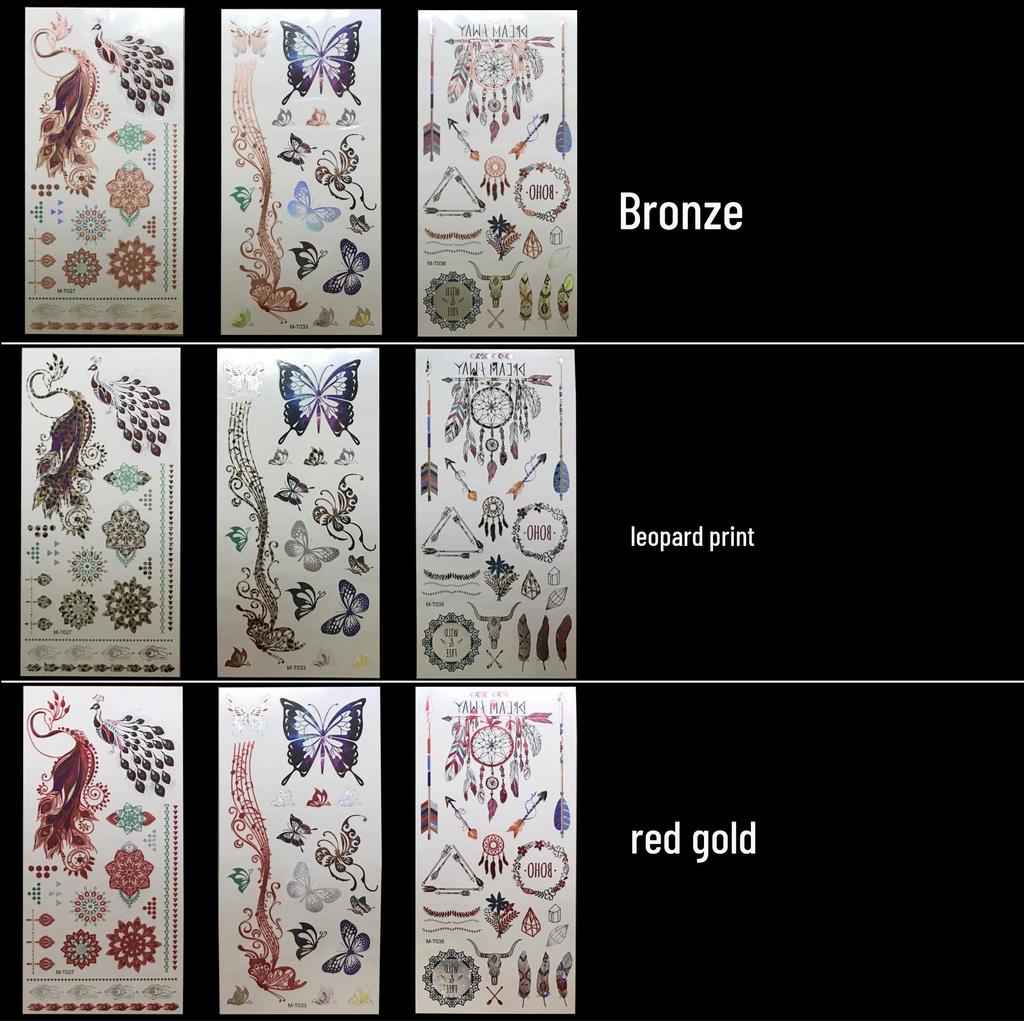 Custom Christmas Candle Temporary Tattoos & Face Stickers: Color Printed, Gold/Silver Stamped, Glow-in-the-Dark, From Your Designs/Samples