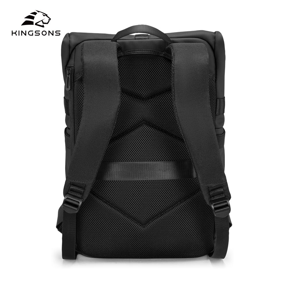 Men Backpack Kingsons 2025 New Fashion Concise Design Business For 15.6 Inch Laptop Waterproof College Student Boys School Bag Black / Gray KS3333W