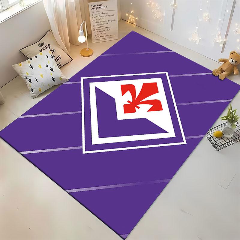 Purple Carpet with Red Emblem suitable as a non-slip mat for the living room or bedroom sofa