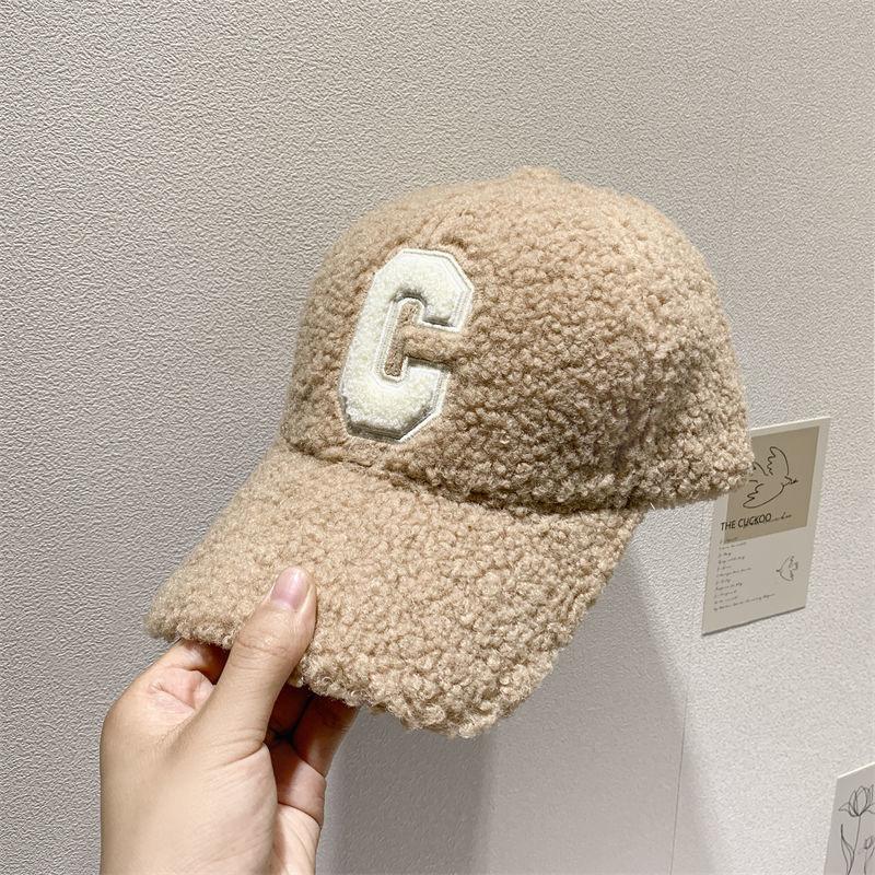 Новая бейсболка с вышитой буквой C для женщин, осенне-зимняя утолщенная теплая кепка-утка для женщин, повседневная шляпа в корейском стиле