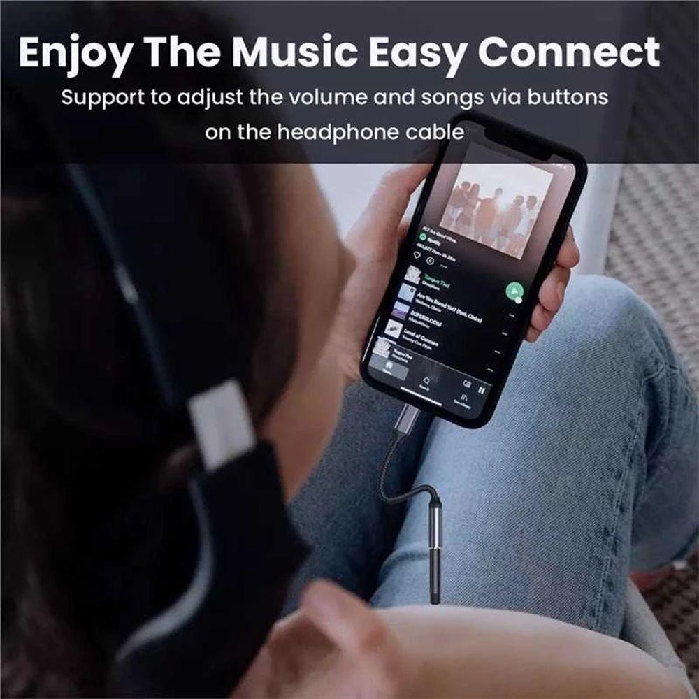 Usb-C Headphone Adapter 2 In 1 Audio Adapter Type C Audio Splitter Aux Cable Type C To 3.5mm Jack