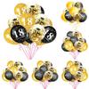 15pcs Black Gold Happy Birthday 16/18/21/30/40/50/60th Latex Balloons Party Decor