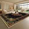 Современный Черный Роскошный Ковер Гостиная Золотая Кайма Противоскользящий Коврик для Кофейных Столиков Мягкий Складной Офисный Декор для Зоны Отдыха Ковер Легко Чистить