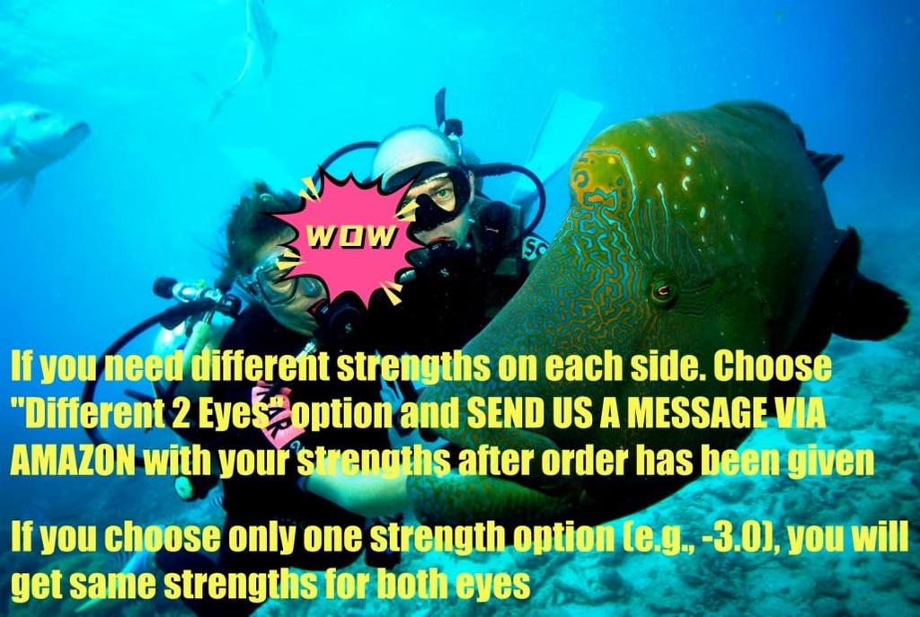 WOWDECOR Snorkel Mask with Prescription Swimming and Mask for Adults and Children Lenses, Goggles, Myopia-Friendly Diving, Unisex,