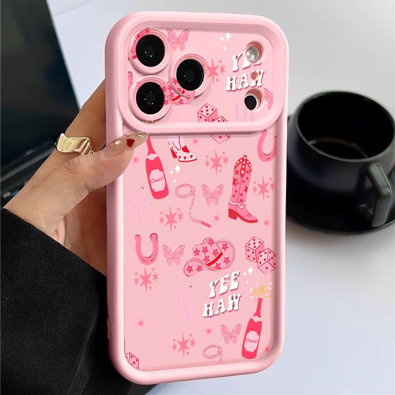 Pink High Heels Pattern Phone Case For iPhone 17 Pro Max Funda iPhone 16 Pro Max 15 14 13 12 11 16e Air TPU Silicone Soft Cover