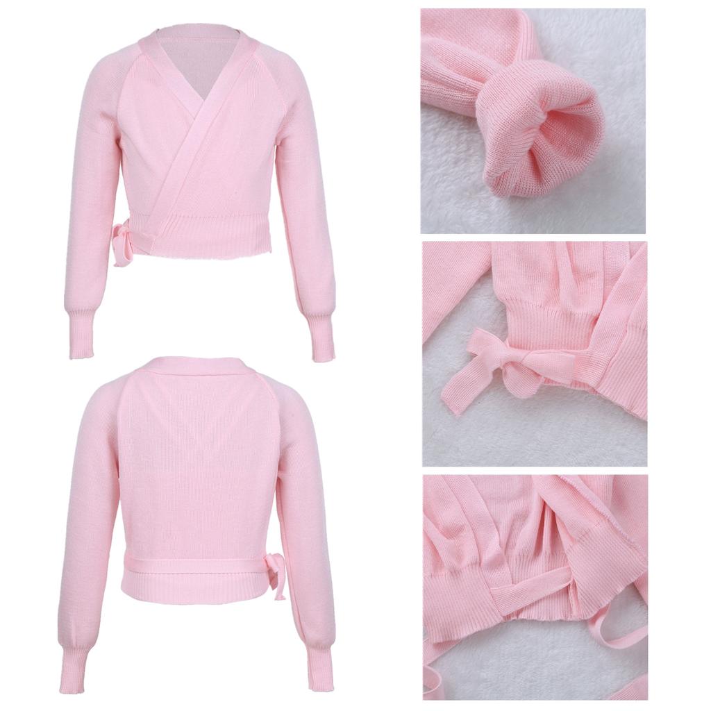 Kids Girls Sweater Cardigan Ballet Dance Wrap Sweater Long Sleeve Knit Wrap Sweater Gymnastics Costumes Kids Sweaters