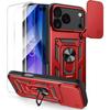 Case - E.F.CONNECTION - for iPhone 17 Pro - Rigid - Red - Shockproof with Sliding Camera Protection