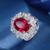 Ювелирные изделия Медное основание Позолоченная Имитация Красного Корунда Ретро Костюм Женский Главный камень 10 * 14-8 * 10