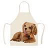 Фартук шеф-повара для выпечки и приготовления пищи, милый кухонный фартук с собачьим принтом, льняной фартук с защитой от пятен, мужской и женский фартук для уборки дома