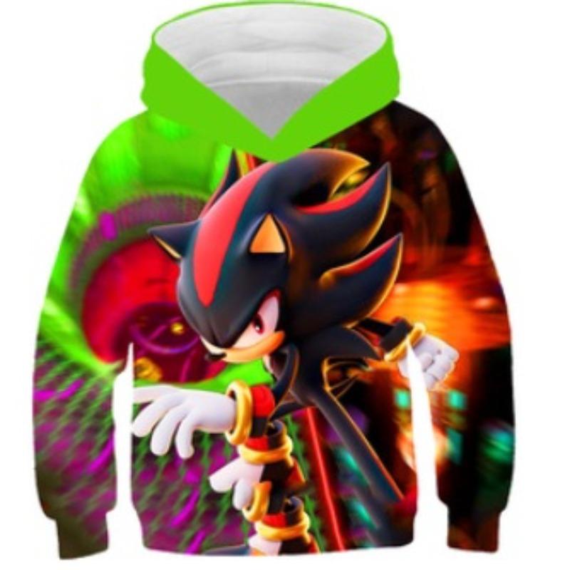 Осенние 3D толстовки с принтом Соника Ежа, модные повседневные спортивные с длинным рукавом, детские толстовки с капюшоном для мальчиков