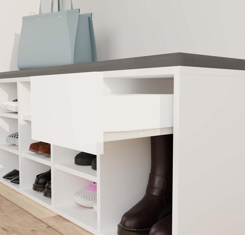 Open Shoe Cabinet Tallin White