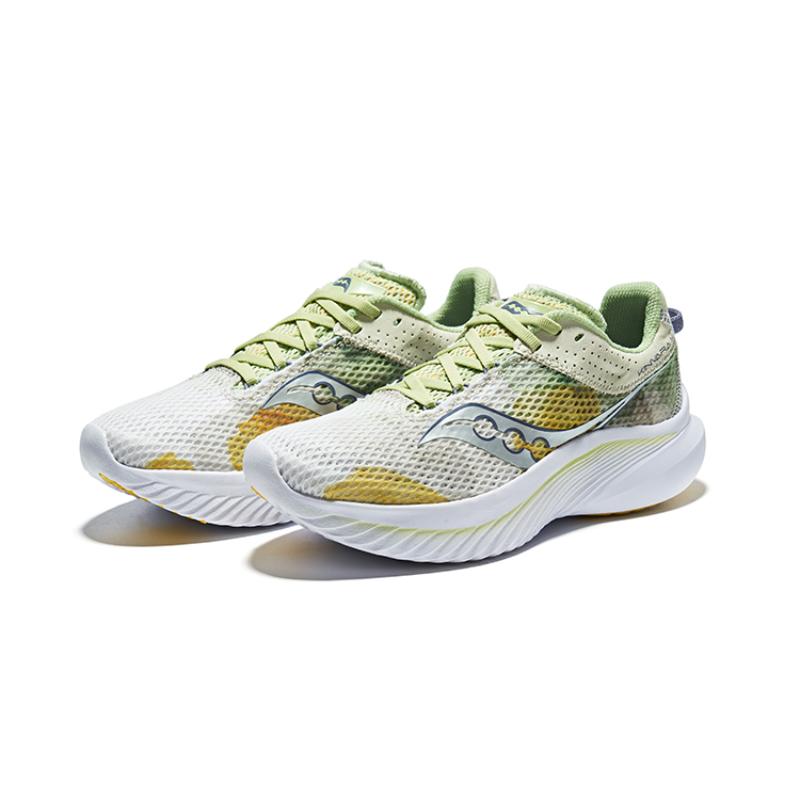 SAUCONY Kinvara Elite 14 Cushioning Lightweight Low Top Training Sprint Running Shoes Women's White Light Green Saucony S10823-140