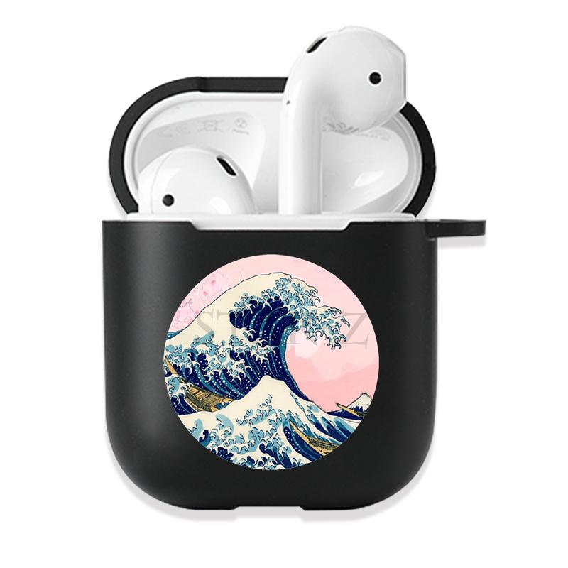 Мягкий черный силиконовый чехол для Apple Airpods Pro 3 2 1 The Great Wave of Kanagawa Bluetooth, беспроводные чехлы для наушников Airpod Cover