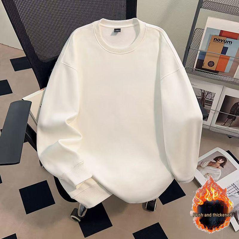 Унисекс толстовка из флиса 450 г, оверсайз, с длинным рукавом, круглым вырезом, идеально подходит для осени и зимы