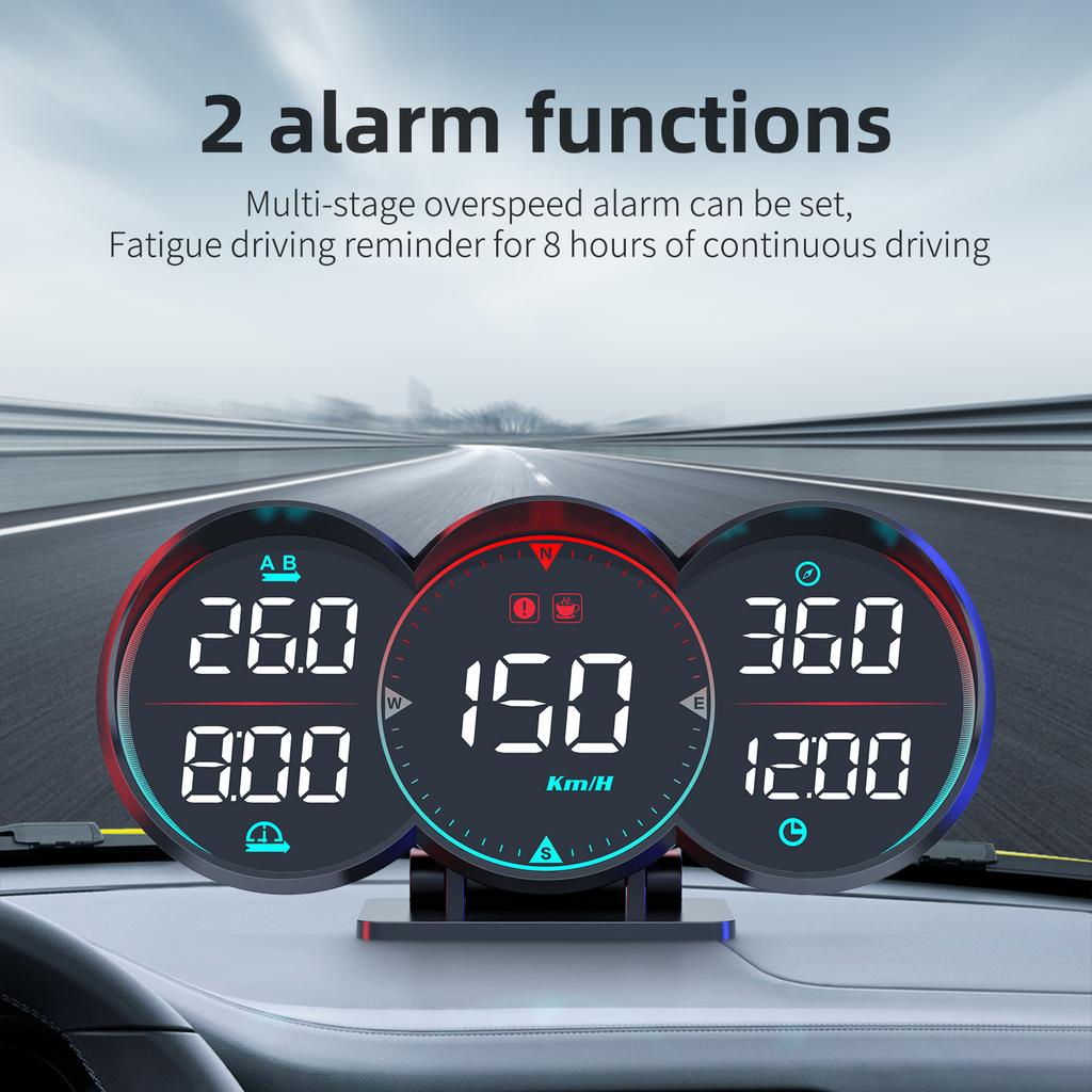 G17 Car HUD GPS+Beidou Chip Head Up Display LCD спидометр уклономер пройденное расстояние компас сигнализация превышения скорости для всех автомобилей