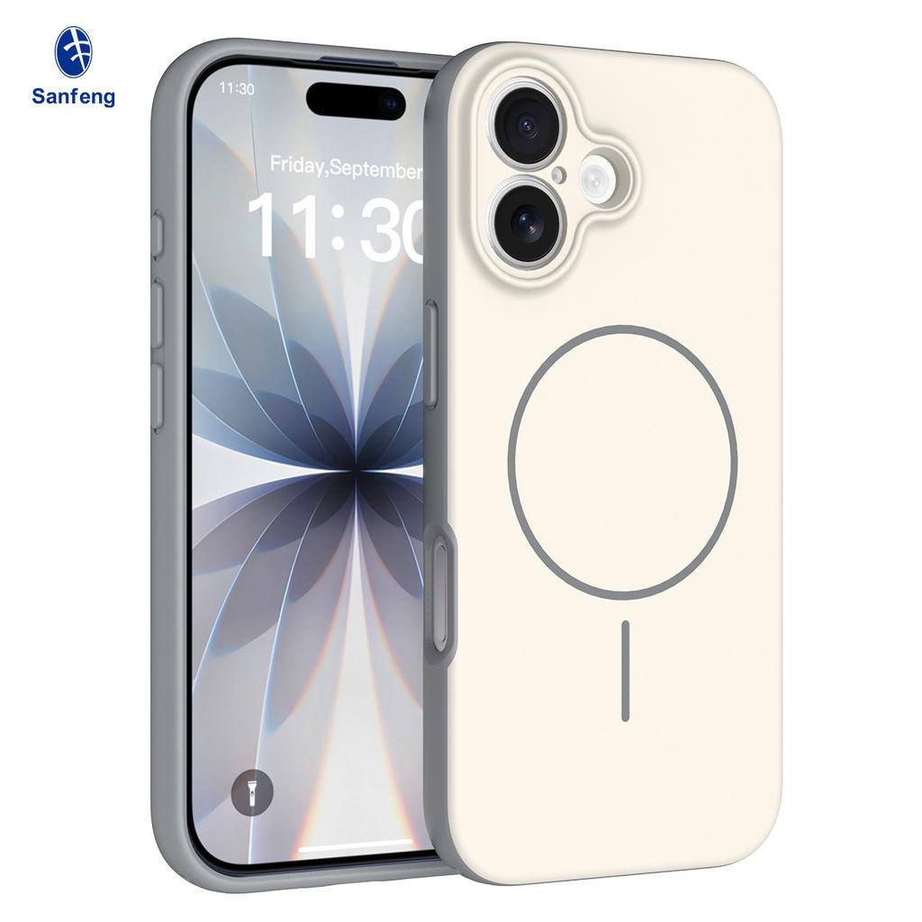 Новый продукт подходит для магнитного чехла для мобильного телефона Apple 17, двухслойный матовый с отверстиями и ремешком, противоударный чехол для 16promax.